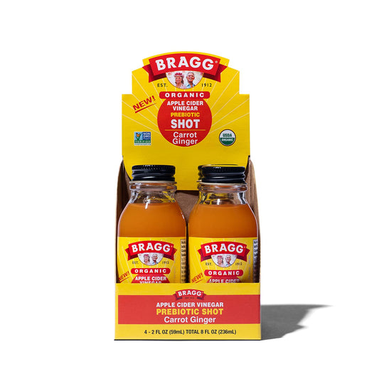 Bragg Organic Apple Cider Vinegar Shot Carrot Ginger, 2 Fluid Ounce (Pack of 4)