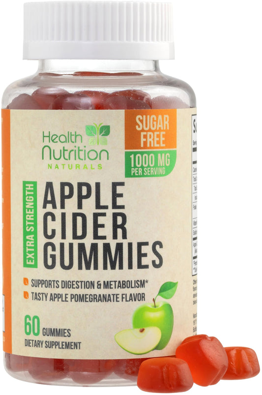 Apple Cider Vinegar Gummies Zero Sugar - Max Strength ACV Gummy Vitamins - Vitamin B12 & The Mother - Metabolism & Energy Support - Vegan Apple Cider Vinegar Gummy Supplement - Non-GMO - 120 Gummies