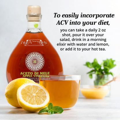 Due Vittorie Italian Apple Cider Vinegar Aged in Wine Barrels – 16.9 fl oz
