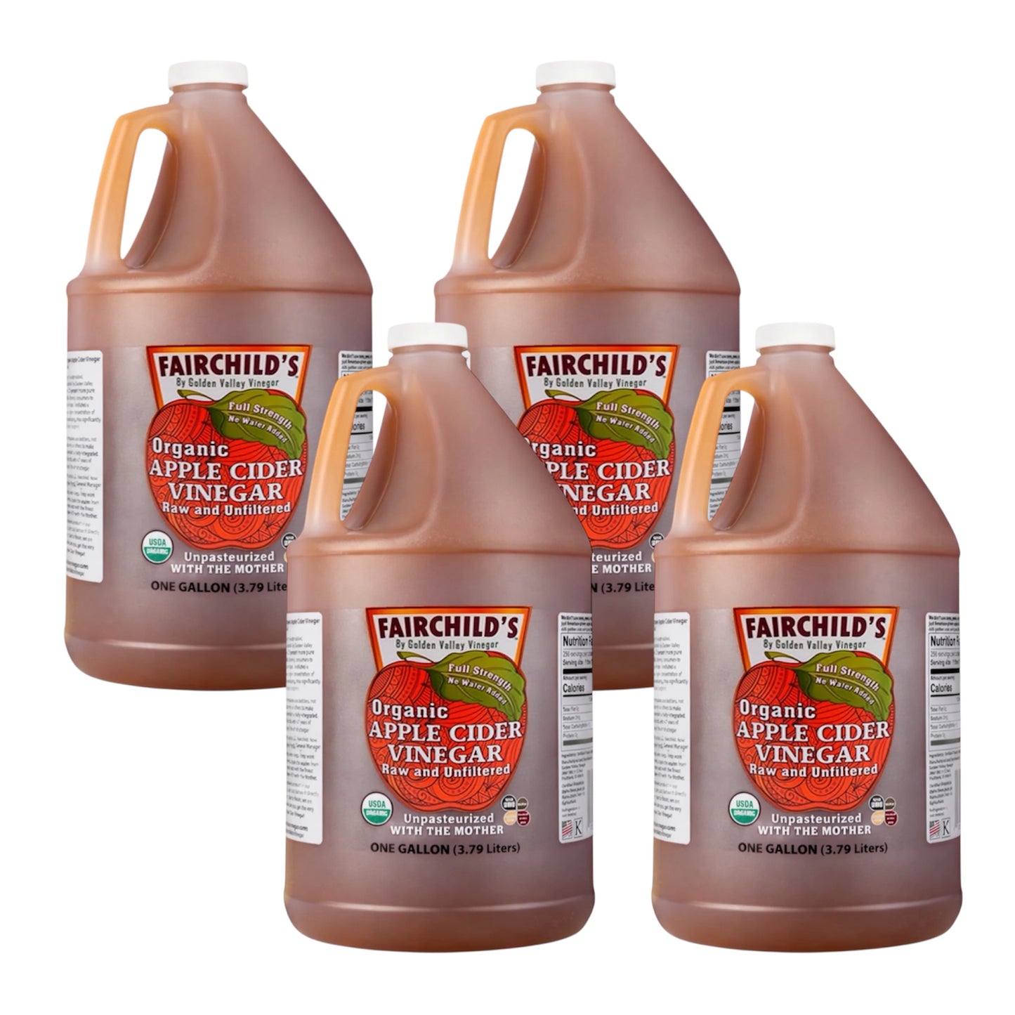 Fairchild’s Organic Apple Cider Vinegar with the Mother – Raw, Unfiltered, Gallon Size