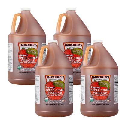 Fairchild’s Organic Apple Cider Vinegar with the Mother – Raw, Unfiltered, Gallon Size