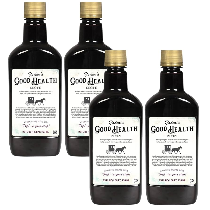 Yoder’s Good Health Recipe Apple Cider Vinegar Liquid Complex, 25 oz, Amish Harvest Herbal Tonic with Elderberry Juice, Organic Wildcrafted Herbs, Raw Detoxifying Antioxidants (2)