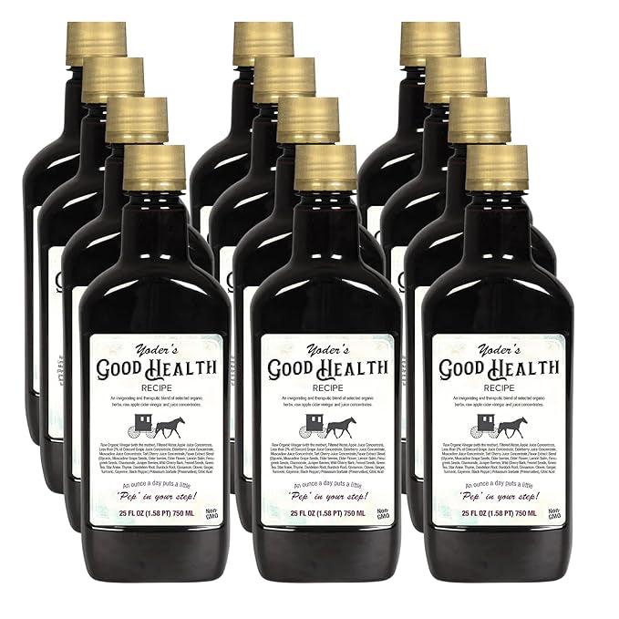 Yoder’s Good Health Recipe Apple Cider Vinegar Liquid Complex, 25 oz, Amish Harvest Herbal Tonic with Elderberry Juice, Organic Wildcrafted Herbs, Raw Detoxifying Antioxidants (2)