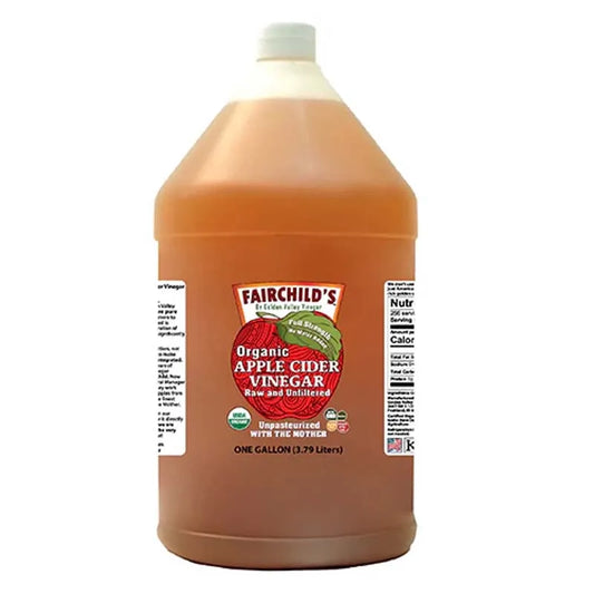 Fairchild’s Organic Apple Cider Vinegar with the Mother – Raw, Unfiltered, 1 Gallon (128oz)